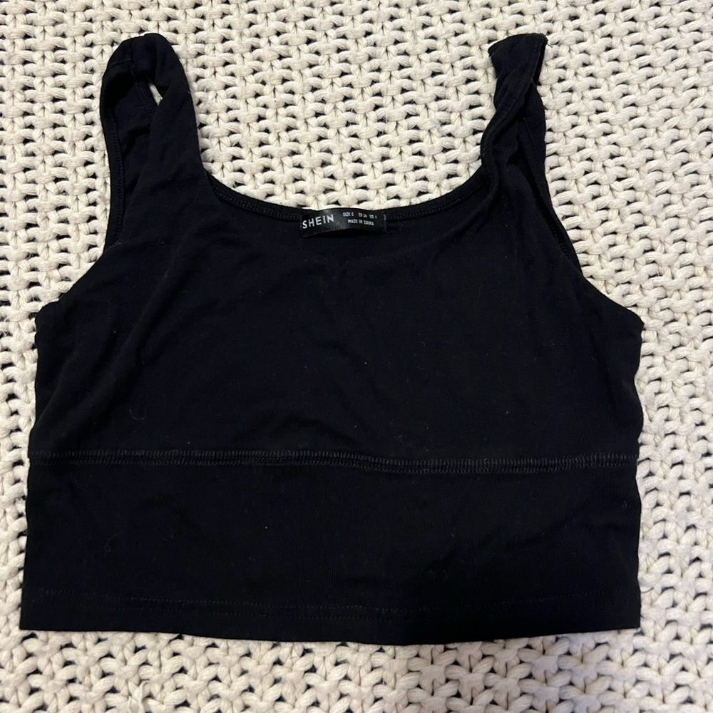 Black Cropped Tank Top